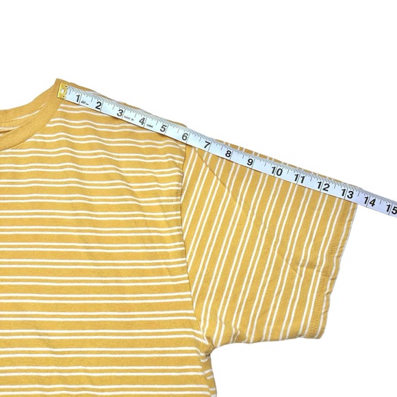 Brandy Melville | Women | Aleena Mustard Yellow Striped Boxy Tee | One Size - Picture 5 of 12